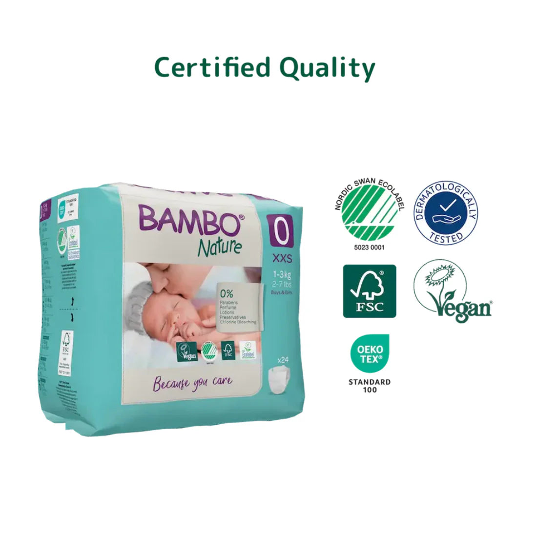 Bambo Nature Taped Diapers Size 0 (XXS) (24 pcs) (1-3 kg)