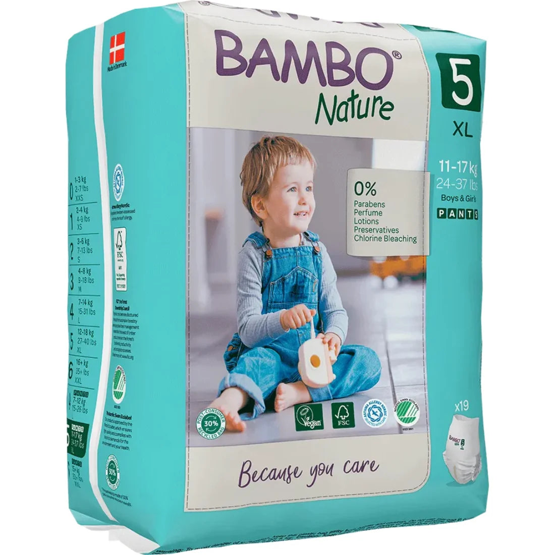 Bambo Nature Pants Diapers Size 5 (XL) (19 pcs) (11-17 kg)