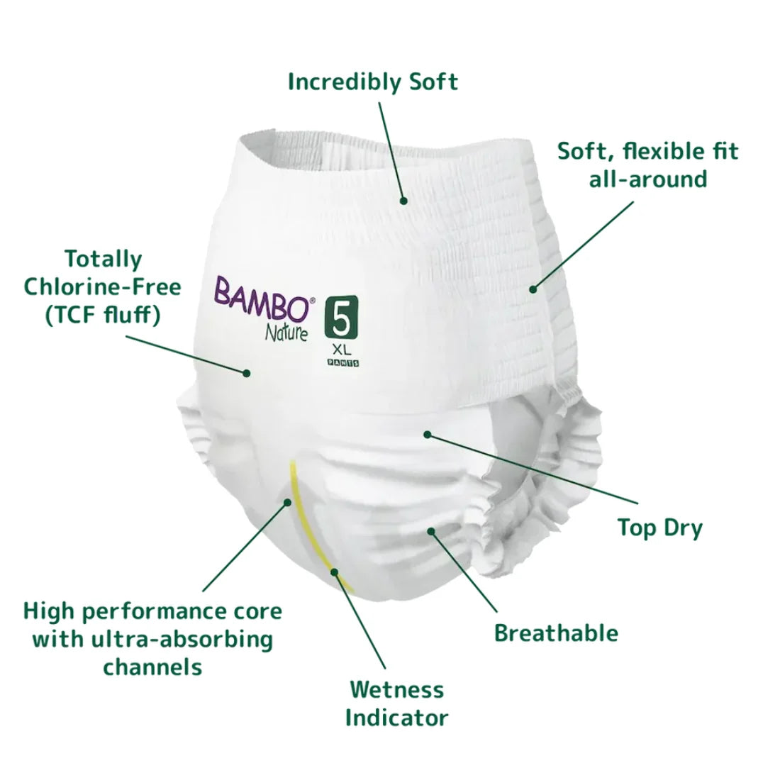 Bambo Nature Pants Diapers Size 5 (XL) (19 pcs) (11-17 kg)