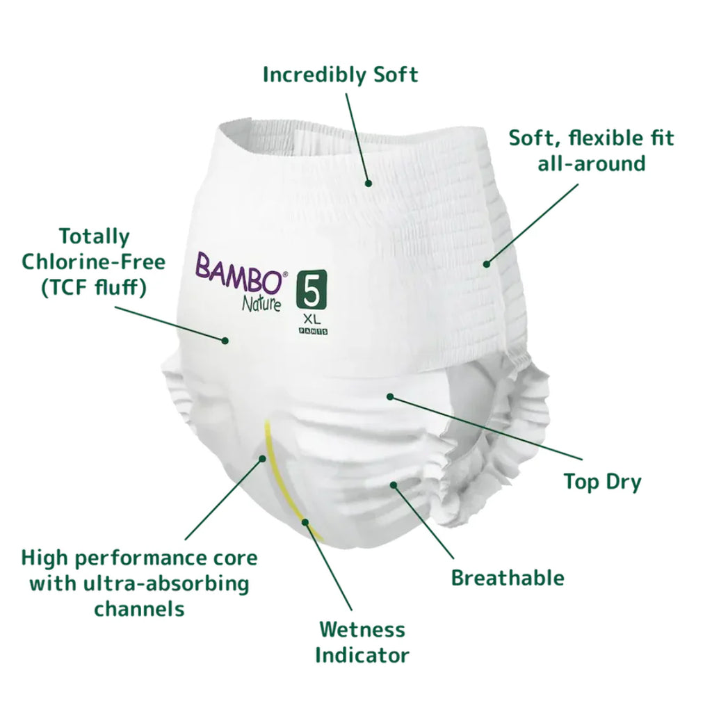 Bambo Nature Pants Diapers Size 5 (XL) (19 pcs) (11-17 kg)