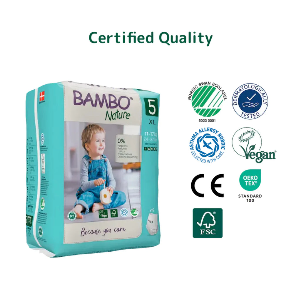Bambo Nature Pants Diapers Size 5 (XL) (19 pcs) (11-17 kg)