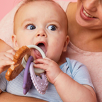 B.Box Trio Teether - Three Stage Teething Relief for Front, Middle & Back Gums - Antibacterial Beechwood & Silicone
