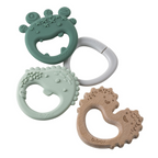 B.Box Trio Teether - Three Stage Teething Relief for Front, Middle & Back Gums - Antibacterial Beechwood & Silicone