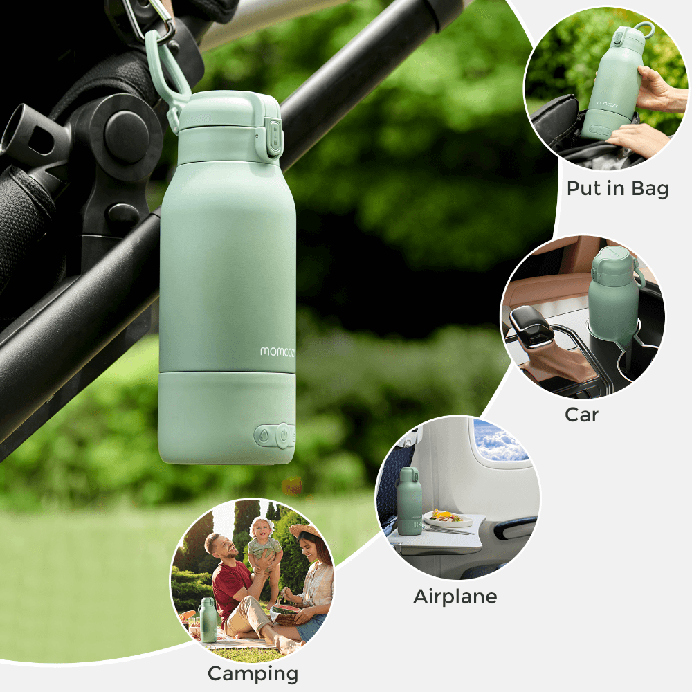 Momcozy Superfast Portable Breast Milk & Water Warmer – Fast Heating, Rechargeable & Travel-Friendly - Green