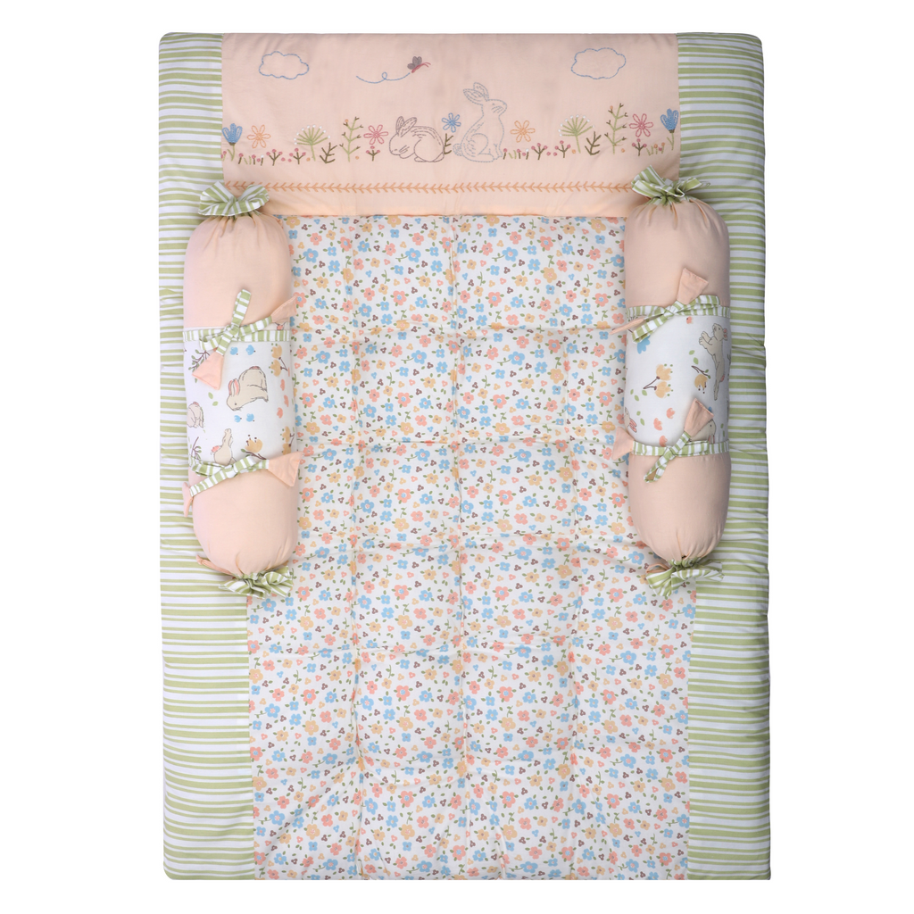 Gadda Set with 2 Bolsters - Bunny Garden