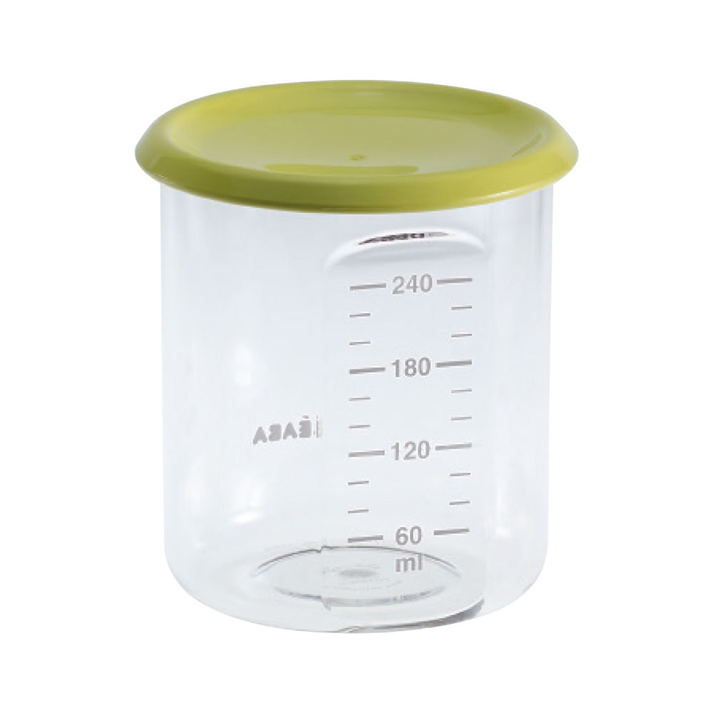 Beaba Tritan Storage Container - Ideal Airtight Container for Storing Baby and Toddler Meals with Graduation Measuring Scale, Leakproof, Wide Opening, BPA Free, 240ML