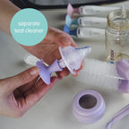 B.Box 2-in-1 Bottle Brush – Soft Bristles, Easy-Grip Handle, Teat Cleaner Included – Blush
