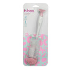 B.Box 2-in-1 Bottle Brush – Soft Bristles, Easy-Grip Handle, Teat Cleaner Included – Blush