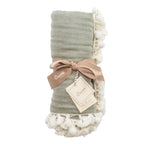 Crane Baby 6 Layer Muslin Blanket Fern - Dark Green