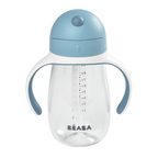 Beaba 2-in-1 Baby Sipper Water Bottle, Anti Spill Sippy Cup with Soft Silicone Straw for Toddlers, Kids, 100% Waterproof, Easy to Open, Removable Handles, Tritan and Silicone - 300 ml, 8m+