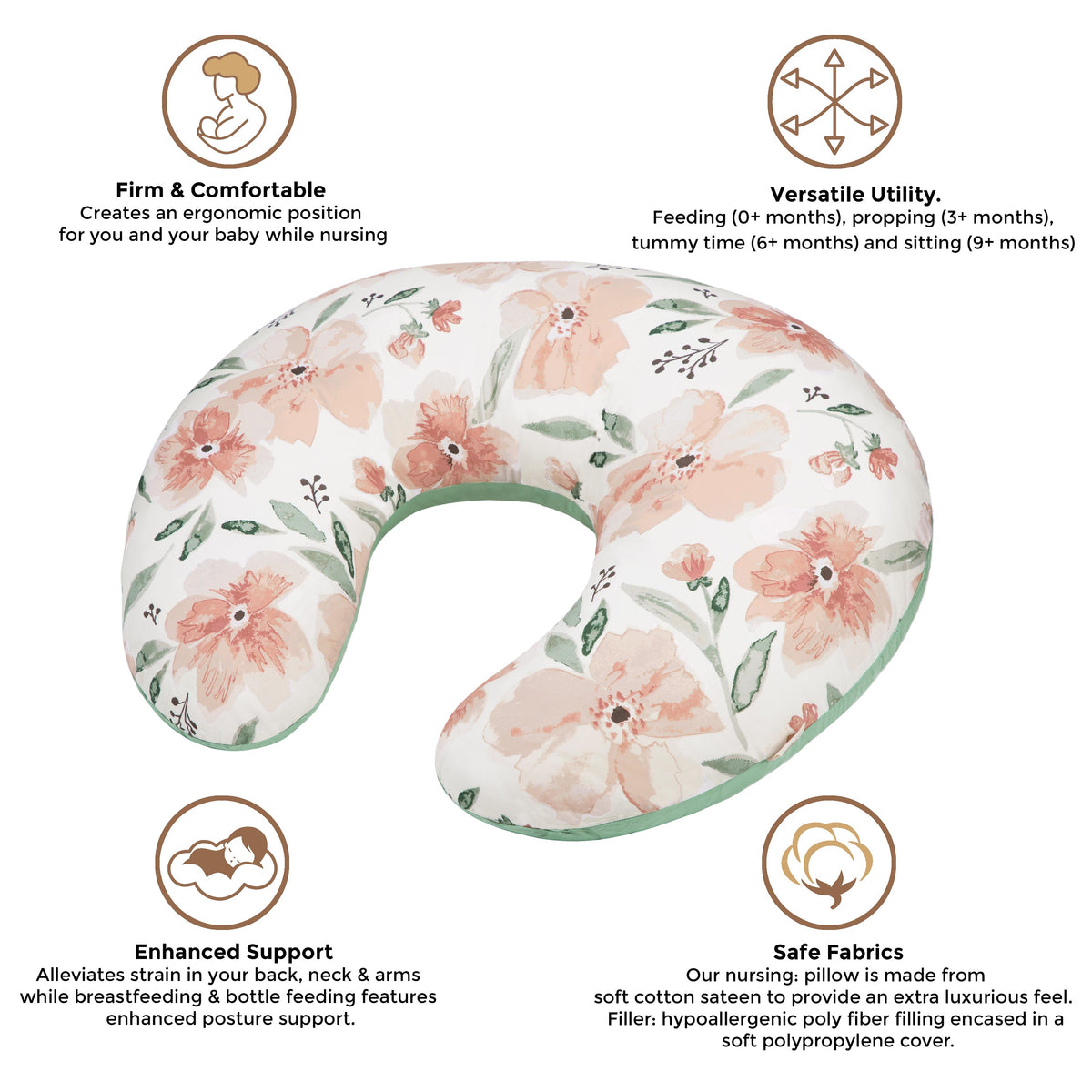 Crane Baby Feeding & Nursing Pillow - Parker Floral