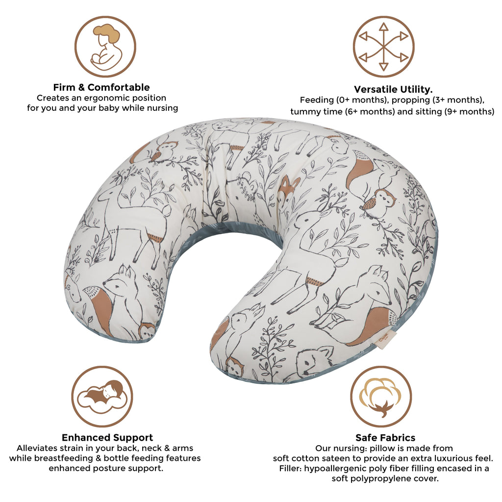 Crane Baby Feeding & Nursing Pillow - Ezra Animal