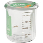 Beaba Tritan Storage Container - Ideal Airtight Container for Storing Baby and Toddler Meals with Graduation Measuring Scale, Leakproof, Wide Opening, BPA Free, 240ML