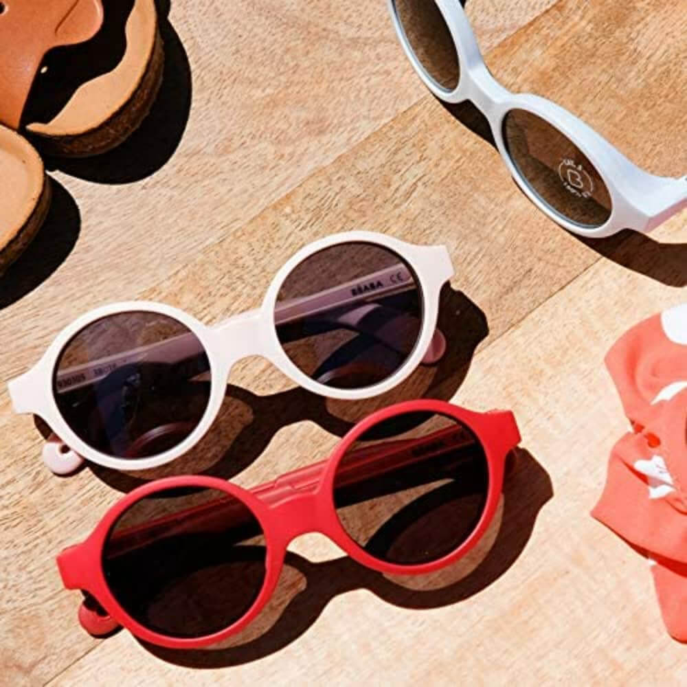 Beaba Kids Sunglasses - 9 months-4 years, Unbreakable Sunglasses for Kids, 100% UV Protection,Category 3 Sun Lens, Optimal Comfort, 360° Adjustable Ear Tips with Side Shields, 2-4 Years, Red