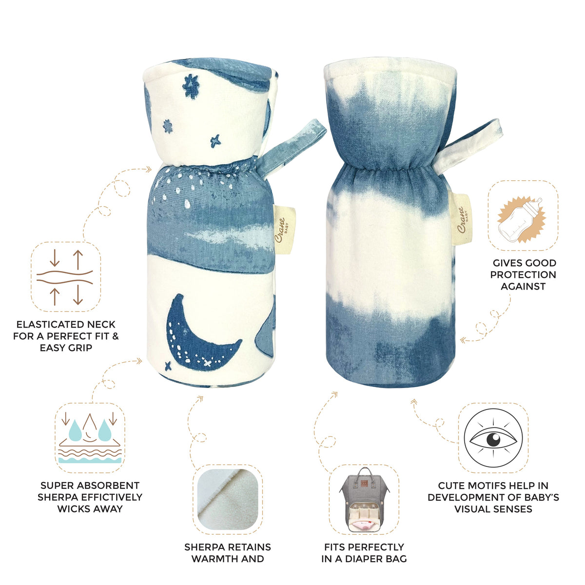 Crane Baby Bottle Cover/Warmer - Caspian Whale