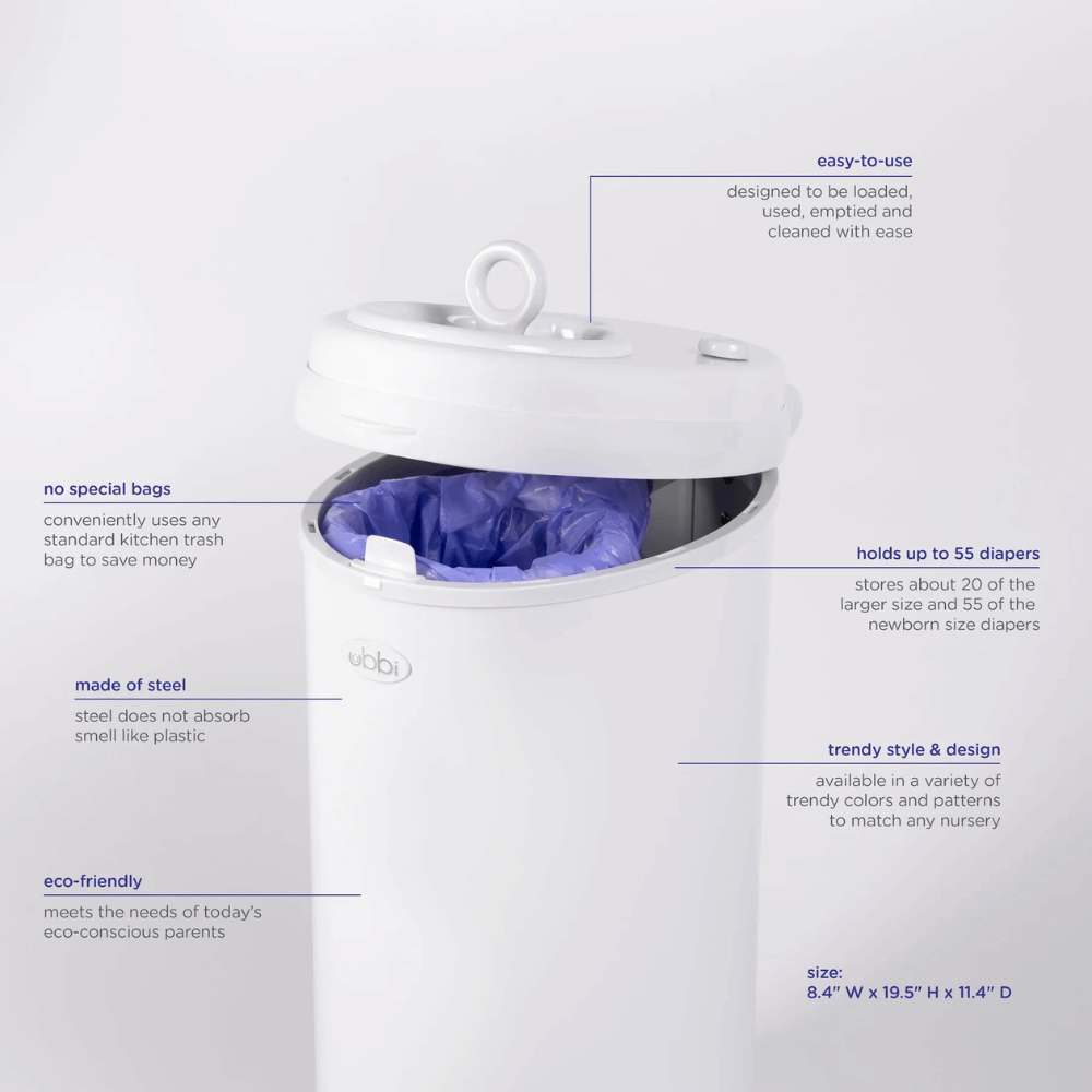 Ubbi Steel Odor Locking Diaper Pail