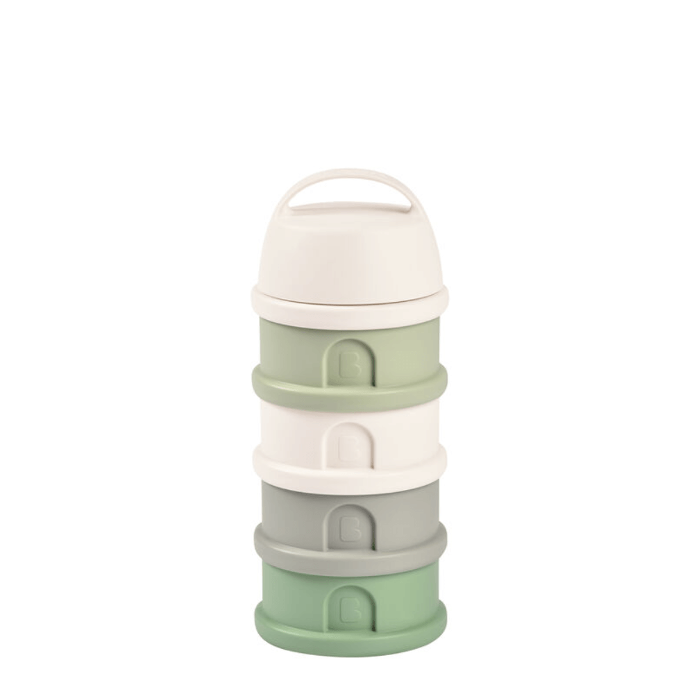 Beaba Stacked Formula Container - Airtight Multifunctional Storage Container for Storing Milk Powder and Baby Food, 4 Interchangeable Compartments, Microwave Safe, Travel Friendly