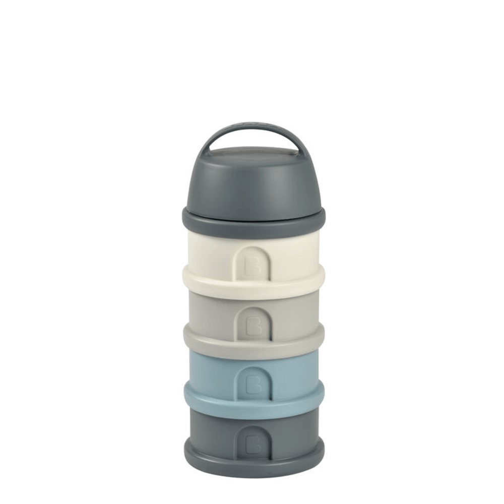Beaba Stacked Formula Container - Airtight Multifunctional Storage Container for Storing Milk Powder and Baby Food, 4 Interchangeable Compartments, Microwave Safe, Travel Friendly