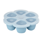 Beaba Silicone Multiportion Tray with Airtight Lid for Baby Food Storage - Ideal Container for Storing Snacks & Baby Meals, Easy Grip, Freezer & Microwave Safe, 6 Servings of 150ml Each