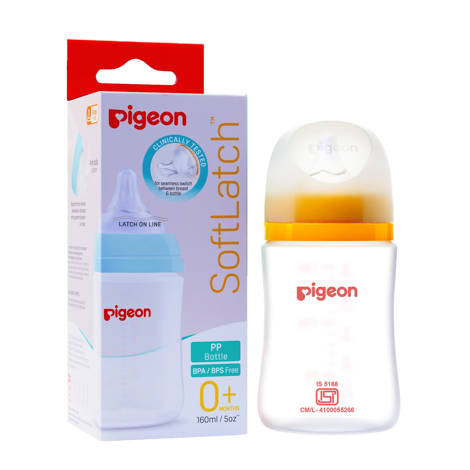 Nursing PP Bottle plus type with Softlatch Nipple 160ml