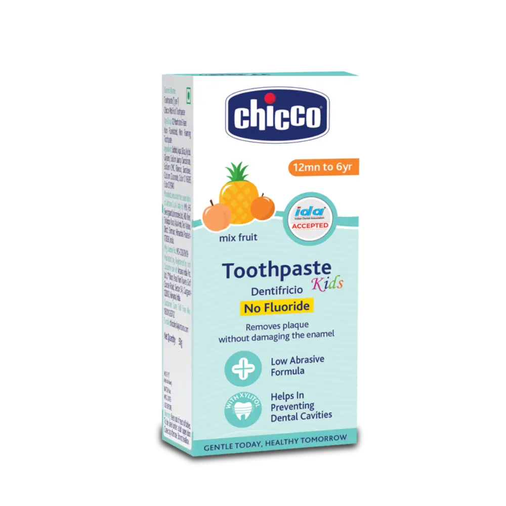 Chicco Toothpaste Mixed Fruit Flavour 1–6Y, No Fluoride, 50g