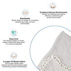 Crane Baby 6 Layer Muslin Blanket Moonstone - Grey
