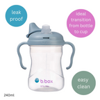 B.Box Soft Spout Sippy Cup (240ml) - Gentle Silicone Spout, Easy-Grip Handles & Leak-Proof Design