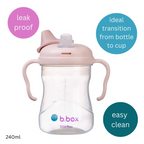 B.Box Soft Spout Sippy Cup (240ml) - Gentle Silicone Spout, Easy-Grip Handles & Leak-Proof Design