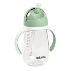 Beaba 2-in-1 Baby Sipper Water Bottle, Anti Spill Sippy Cup with Soft Silicone Straw for Toddlers, Kids, 100% Waterproof, Easy to Open, Removable Handles, Tritan and Silicone - 300 ml, 8m+
