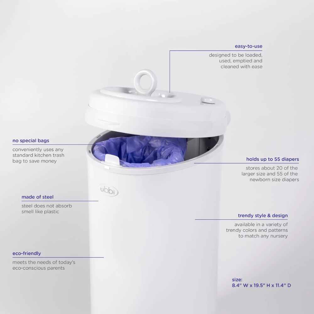 Ubbi Steel Odor Locking Diaper Pail