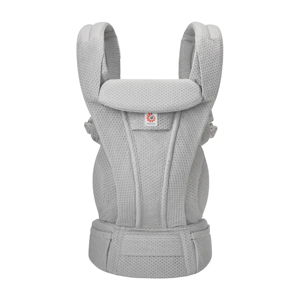 Ergobaby Omni Deluxe Baby Carrier, Lightweight Breathable Soft Mesh, Enhanced Lumbar Support, Adjustable Waistbelt & Cross Straps, Privacy Hood, 4 Carry Positions, 6 Storage Pockets, 3-20Kgs, 0-4 years, Pearl  Grey