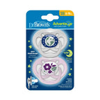 Dr. Brown's Advantage Pacifier, Stage 2 - Glow in the Dark Purple Nature 2-Pack