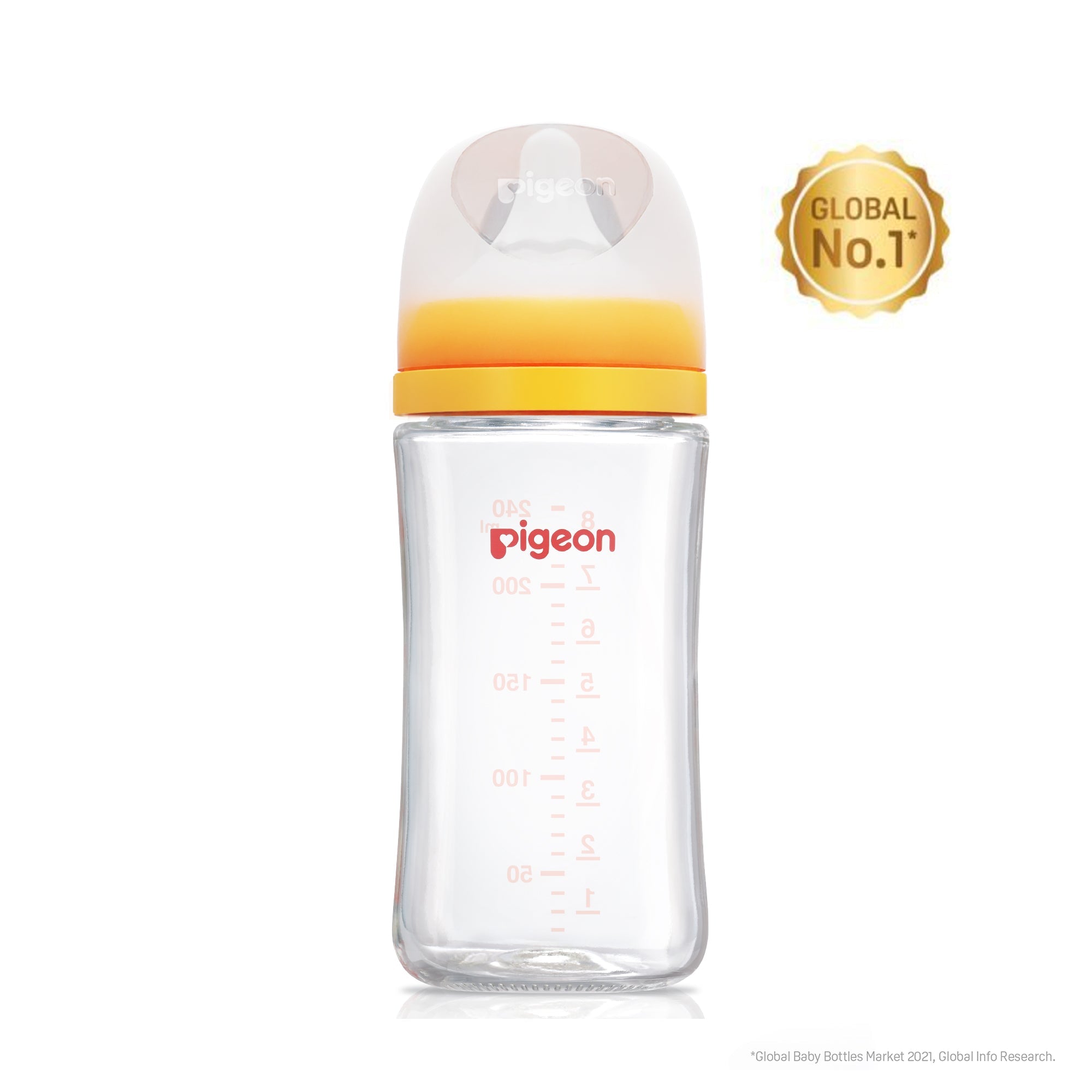 Glass Nursing Bottle with Softlatch Nipple 240ml