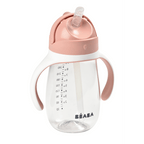 Beaba 2-in-1 Baby Sipper Water Bottle, Anti Spill Sippy Cup with Soft Silicone Straw for Toddlers, Kids, 100% Waterproof, Easy to Open, Removable Handles, Tritan and Silicone - 300 ml, 8m+