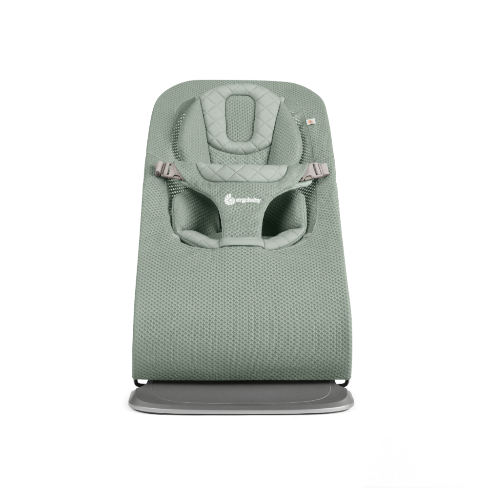 Ergobaby Evolve 3-in-1 Bouncer, Adjustable Multi-Position Baby Bouncer Seat with Newborn Insert, Head to Hip Support, Ergonomic & Lightweight Rocking Chair, Folds Flat for Easy Storage, 2-13 Kgs, Birth - 2 Years with Extra Seat Cover