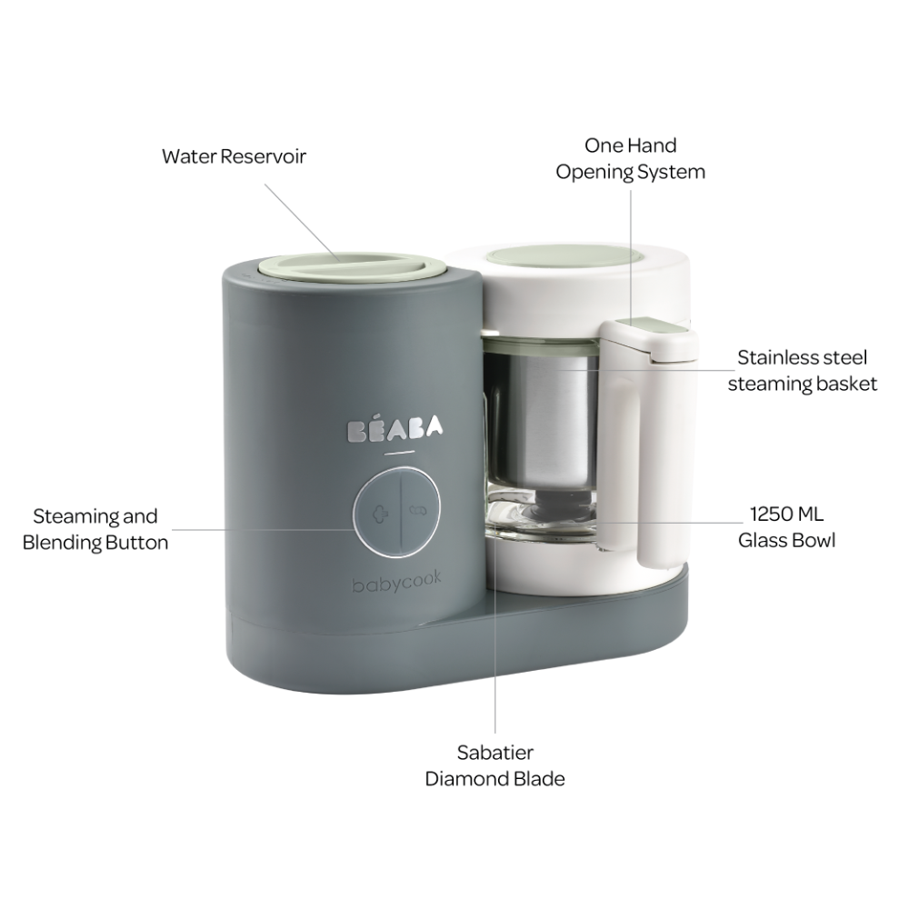 Beaba Babycook Neo-6 In 1 Baby Food Processor, Blender, Steamer, Cooker & Sterilizer, Portable Baby Food Cooker, Puree Maker and Warmer