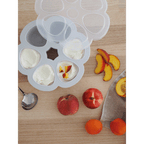 Beaba Silicone Multiportion Tray with Airtight Lid for Baby Food Storage - Ideal Container for Storing Snacks & Baby Meals, Easy Grip, Freezer & Microwave Safe, 6 Servings of 150ml Each