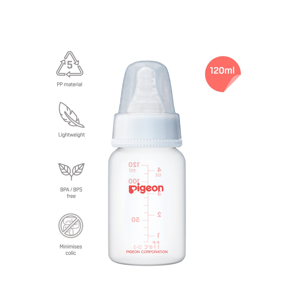 Peristaltic Nursing Bottle Rpp 120ml (White) Nipple S