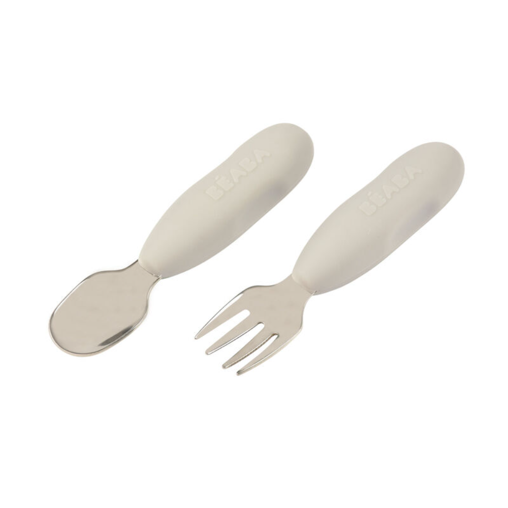 Beaba Set of 2 Stainless Steel Pre-Cutlery Set