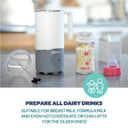 Beaba Milk Prep Bottle and Milk Drink Preparer, Quick Milk Warmer for Formula Breast Milk and Milk Chocolate - Temperature Controlled