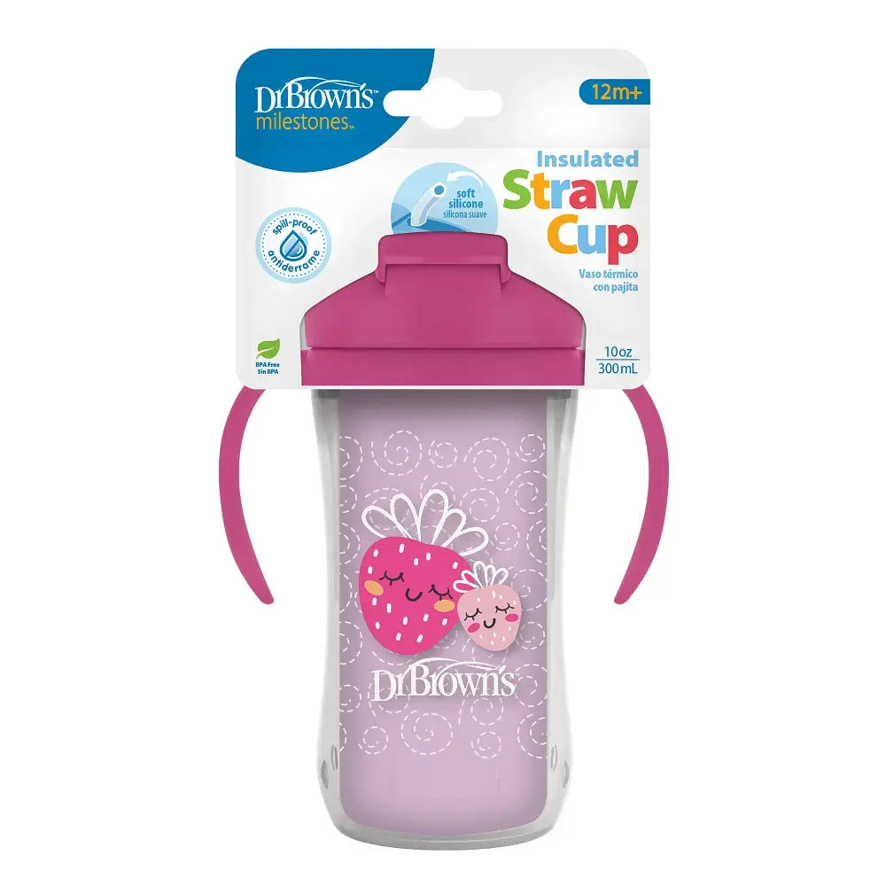 Dr. Brown’s Milestones Insulated Straw Cup, 1-Pack - Pink