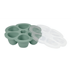 Beaba Silicone Multiportion Tray with Airtight Lid for Baby Food Storage - Ideal Container for Storing Snacks & Baby Meals, Easy Grip, Freezer & Microwave Safe, 6 Servings of 150ml Each