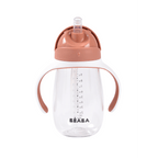 Beaba 2-in-1 Baby Sipper Water Bottle, Anti Spill Sippy Cup with Soft Silicone Straw for Toddlers, Kids, 100% Waterproof, Easy to Open, Removable Handles, Tritan and Silicone - 300 ml, 8m+
