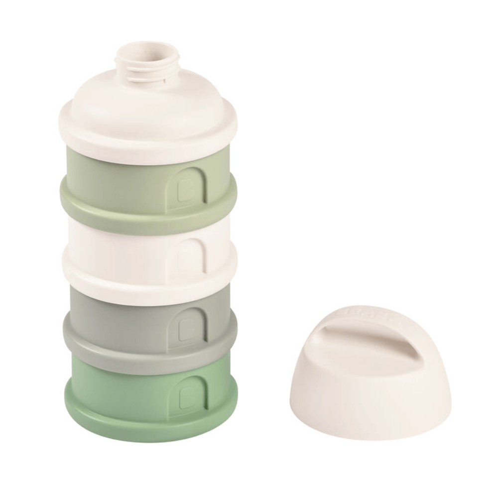 Beaba Stacked Formula Container - Airtight Multifunctional Storage Container for Storing Milk Powder and Baby Food, 4 Interchangeable Compartments, Microwave Safe, Travel Friendly