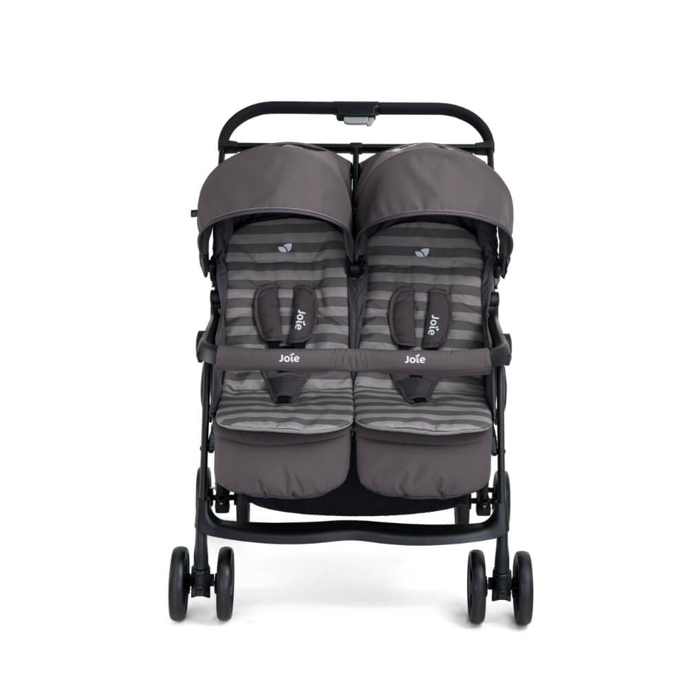 Joie Aire Twin Stroller with Rain Cover - Dark Pewter