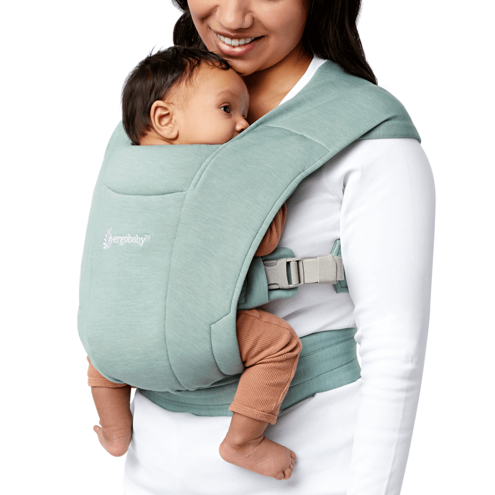 Ergobaby Embrace Newborn Baby Carrier, Soft, Cosy & Lightweight Newborn Ready Carrier, Ergonomic “M” Position, Padded Head & Neck Support, Adjustable Waistbelt & Cross Straps, 2 Carry Positions, Easy to Use, 3-11 Kgs, 0-12 Months, Jade