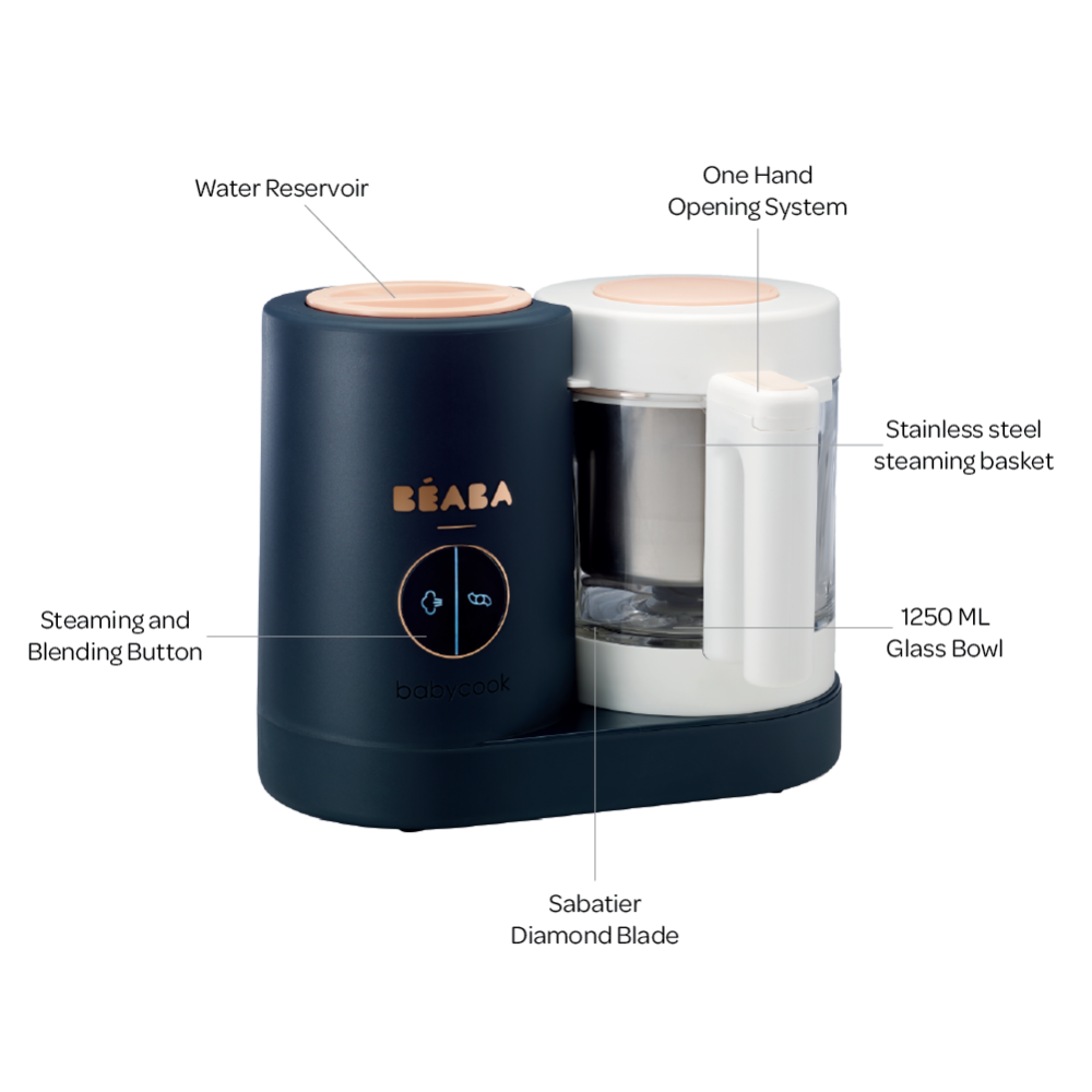Beaba Babycook Neo-6 In 1 Baby Food Processor, Blender, Steamer, Cooker & Sterilizer, Portable Baby Food Cooker, Puree Maker and Warmer