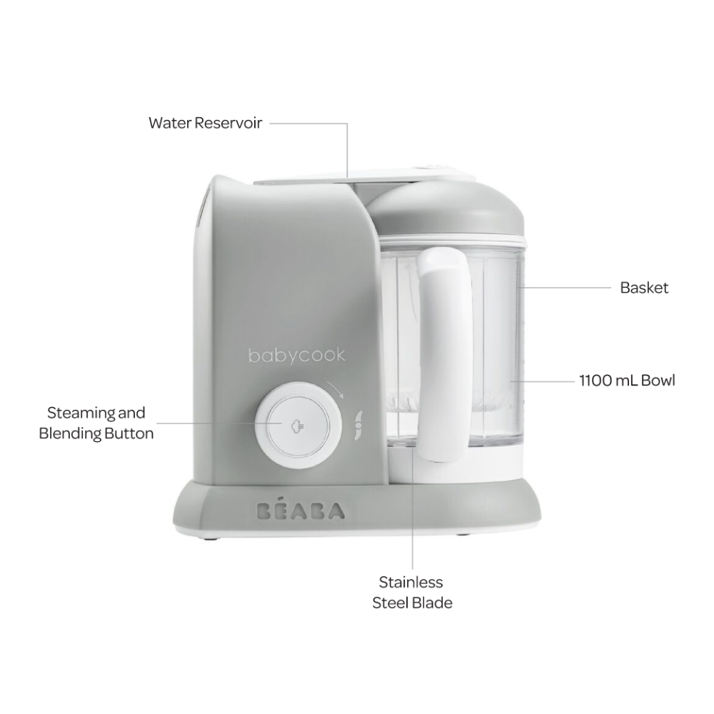 Beaba Babycook Solo Multi-functional Baby Food Processor. Blender, Steamer, Cooker & Sterilizer, Portable Baby Food Cooker, Puree Maker and Warmer