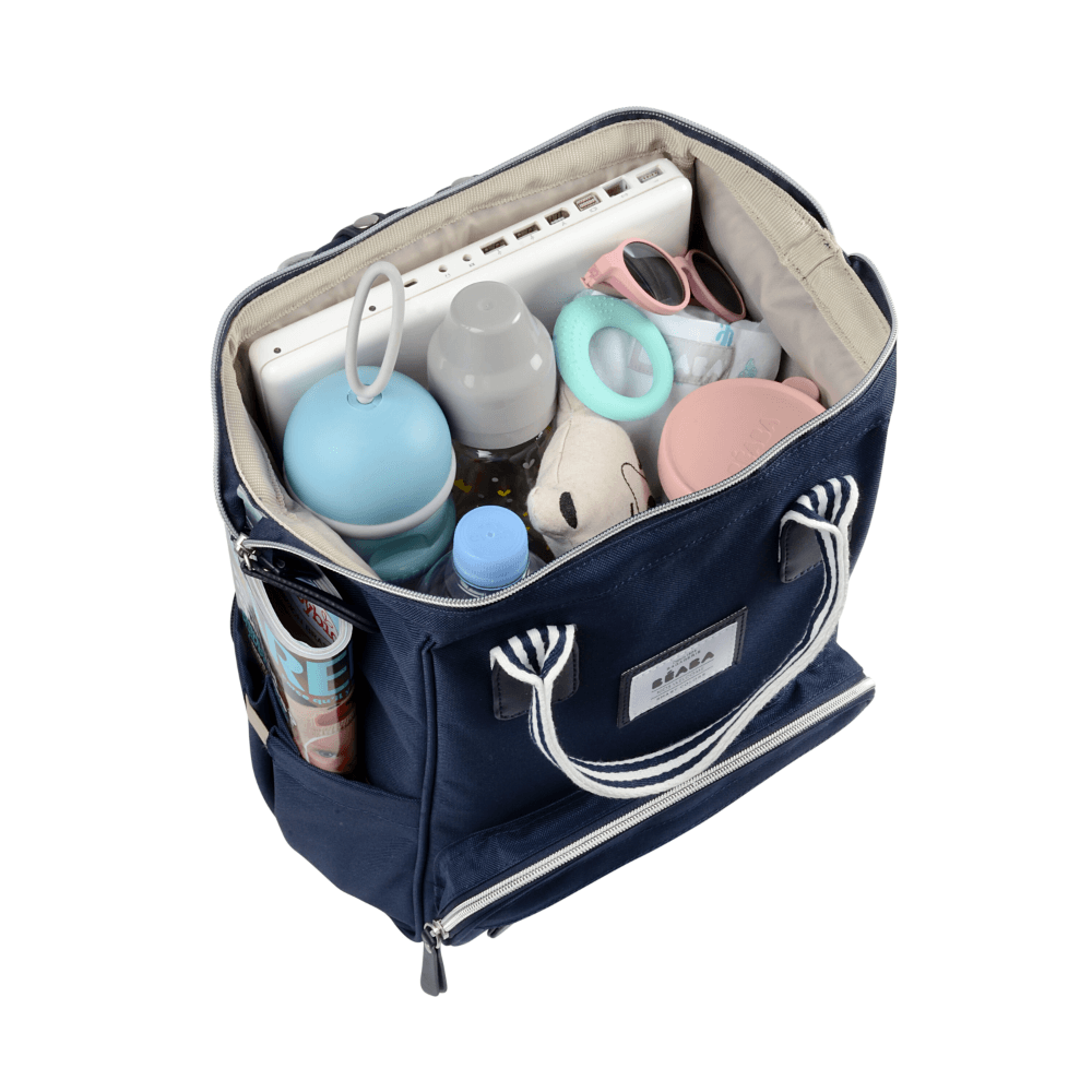 Beaba Wellington Diaper Bag – Stylish Backpack for Moms & Dads – Large Capacity Baby Bag with Changing Mat, Insulated Bottle Holder, Multiple Pockets, Durable, Water-Resistant – Travel & Everyday Use