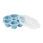Beaba Silicone Multiportion Tray with Airtight Lid for Baby Food Storage - Ideal Container for Storing Snacks & Baby Meals, Easy Grip, Freezer & Microwave Safe, 6 Servings of 150ml Each